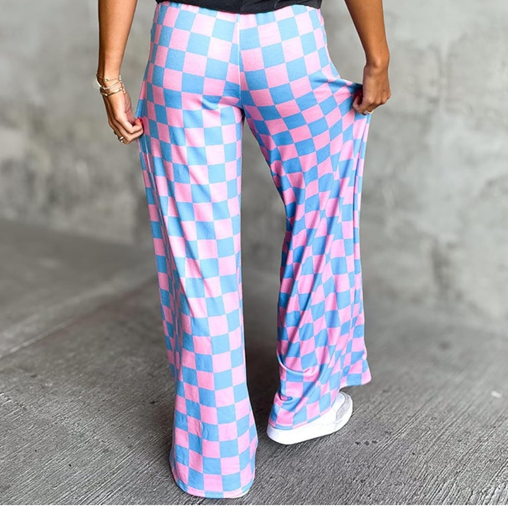 Large Plaid Pants High Rise trousers - Picture 5 of 13